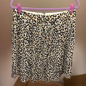 J. Crew Animal Print pleated skirt